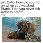 Star Wars Memes Ot-memes, Titanic, Ewoks text: girl: OMG, how did you not cry when you watched Titanic! I bet you never felt sadness before me:  Ot-memes, Titanic, Ewoks