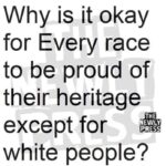 boomer memes Political, Irish, English text: Why is it okay for Every race to be proud of their heritage except for * white people?  Political, Irish, English
