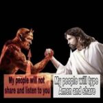 boomer memes Political, Satan, Jesus, JC, Facebook text: Amen and share  Political, Satan, Jesus, JC, Facebook