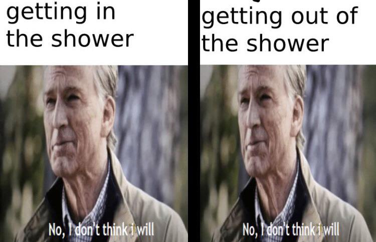 Depression,  depression memes Depression,  text: getting in the shower getting out of the shower No, ttY)k »will No, k;ywill 