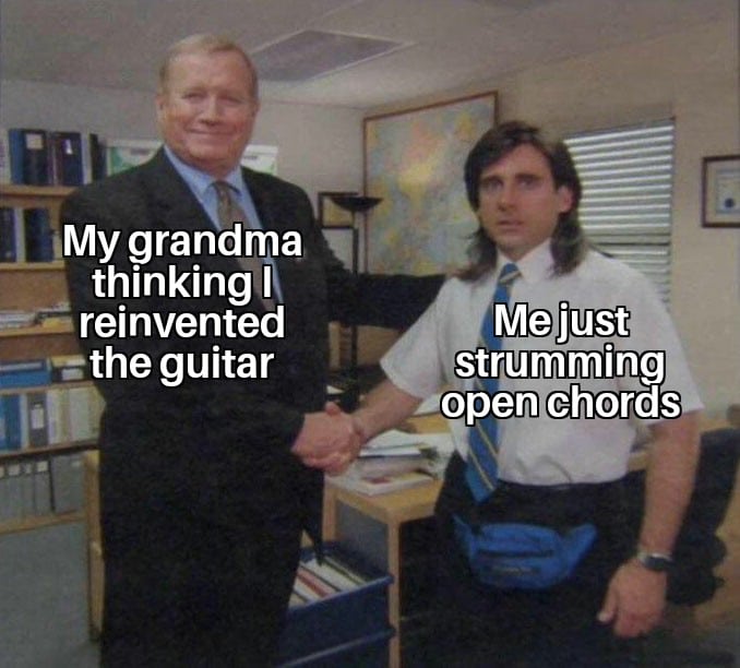 Wholesome memes,  Wholesome Memes Wholesome memes,  text: 'My grandma thinking I reinvented — •the guitar Me just *rumming —open chords 