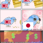 History Memes History, Japan, USA, America, Japanese, WW2 text: GET THAT THING OUT OF MY FACE! meris "(JDÅ-nocrac,y and chicken thoughts post-war economictfiir:acle 