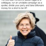 Political Memes Political, Biden, Bernie, Warren, VP, Super PAC text: Tfw you start rumors of sexism against a colleague, run an unviable campaign as a spoiler, divide your party and take billionaire money for a shot to be VP. yaaaa qu  Political, Biden, Bernie, Warren, VP, Super PAC