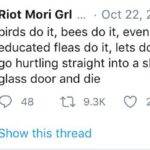 depression memes Depression,  text: Riot Mori Grl Oct 22, 2017 v birds do it, bees do it, even educated fleas do it, lets do it, lets go hurtling straight into a sliding glass door and die 0 48 t_-J 9.3K 0 27.4K Show this thread  Depression, 