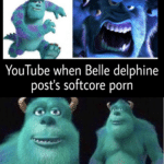 other memes Funny, Alinity, Sully, Reddit, June, Instagram text: Youtube when a guy says F word YouTube when Belle delphine post