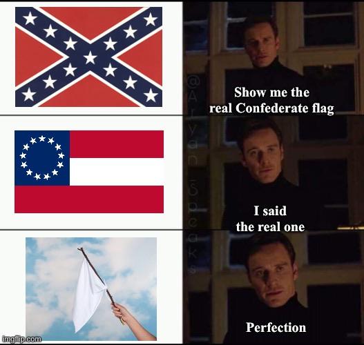 Political, Confederate, Kansas, Democrats Political Memes Political, Confederate, Kansas, Democrats text: Show me the real Confederate flag I said the real one Perfection 