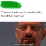 other memes Funny, Poland, Nope, Denmark text: The nicer the house, the harder to find the kitchen trash can. You