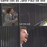 other memes Funny, Paul, Logan, Jake text: The prisonner who is in the same cell as Jake Paul be like: Let me out. ME tadult swum 