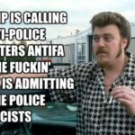 Political Memes Political, Antifa, Photo, Nazis, Prayer, Patriot_Prayer text: IS CALLING THE ANTI-POLICE PROTESTiERS THEN THE FUCKii