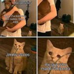 other memes Funny, Wikipedia, Jimmy Wales, Jimmy, Zuckerberg, Steve Jobs text: The pepple Mark Zuckerber Bill Gates, Stev —Jobs Jimmy Wales made Wikipedia 