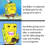 Political Memes Political, Biden, Americans, Bernie, Trump, Medicare text: Joe Biden in response to Medicare For All, saying he