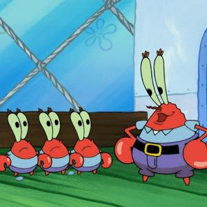 Mr Krabs and smaller crabs Spongebob meme template