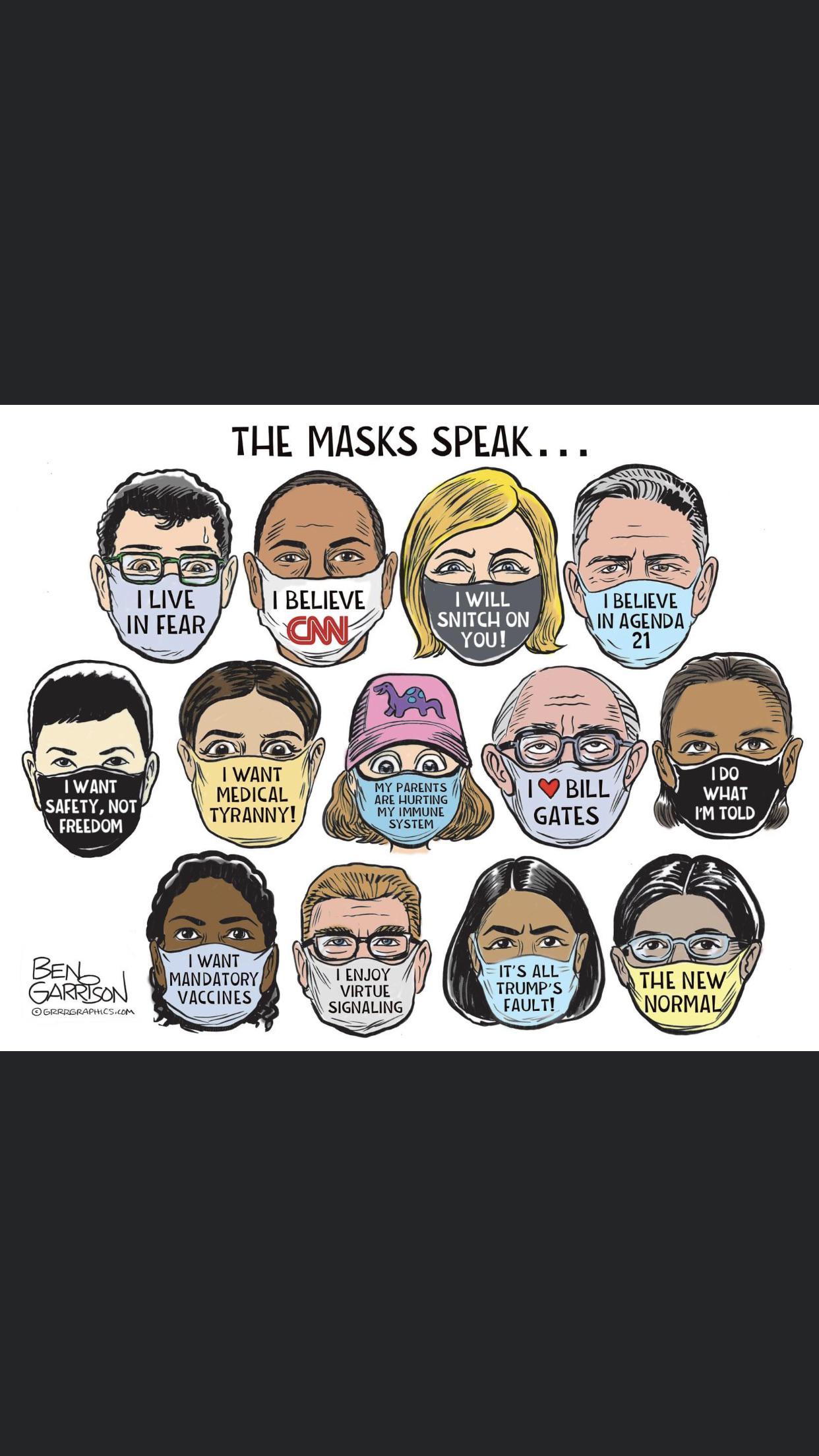 Political, Onion, Garrison boomer memes Political, Onion, Garrison text: TUL MASKS SPEAK... I LIVE I WANT / SAFETY, NOT FREEDOM @er2-R$2ßrzAP\ncs.cot•, I BLLILVL I WANT MEDICAL TYRANNY! I WILL SNITCU ON YOU! MY PARENTS // ARE LIURTING MY IMMUNE SYSTEM I BELIEVE IN AGENDA 21 IV BILL GATES I DO WI-IAT I'M TOLD 