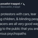 Black Twitter Memes Tweets, Serve, Canada Day, America text: posadist trapgod @posadist_trapgd hitting protestors with cars, tear gassing children, & blinding people with tracers are all very good ways of proving to the public that you are not murderous psychopaths 