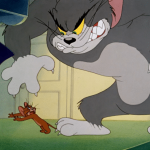 Scared Jerry running from Angry Tom  Tom and Jerry meme template