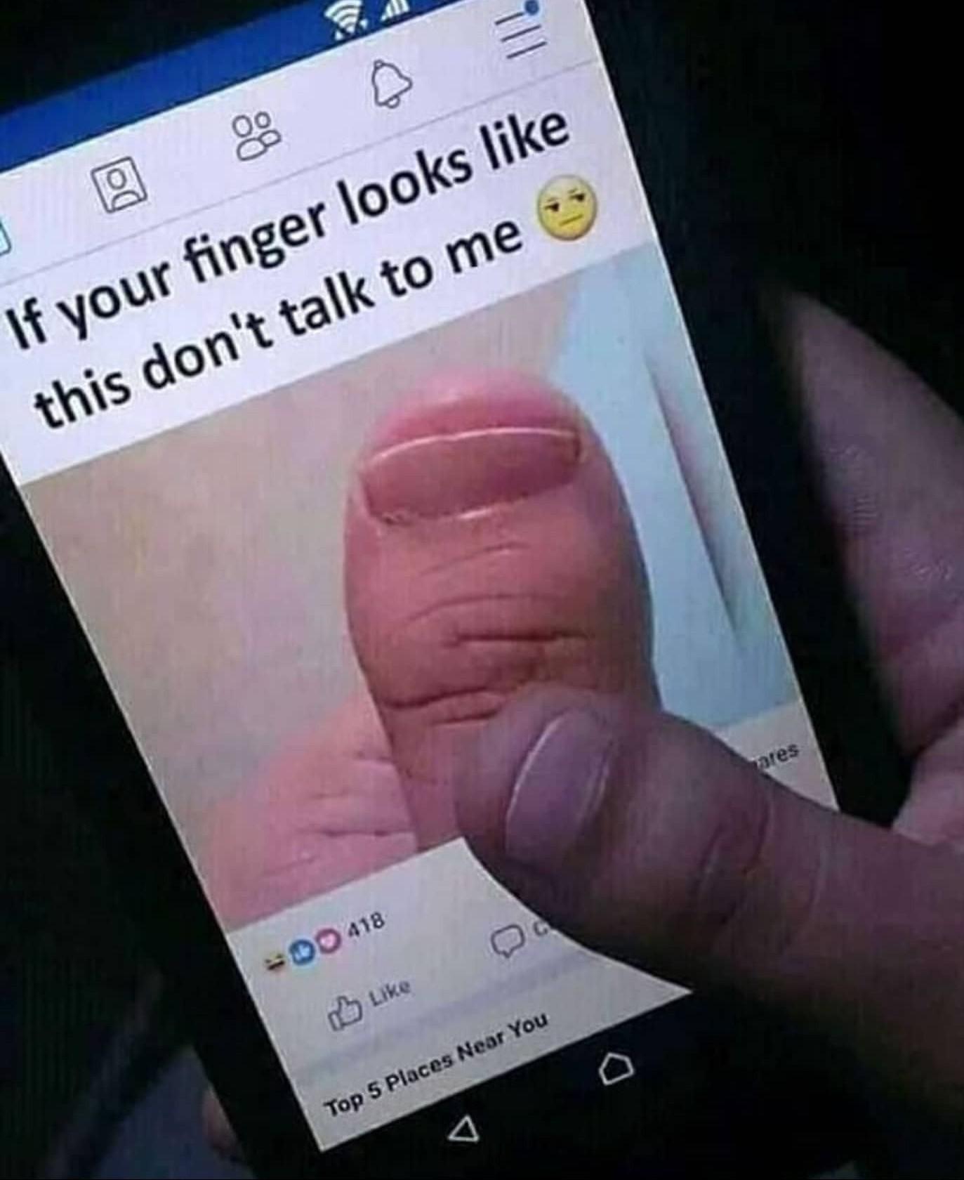 Depression, UTF depression memes Depression, UTF text: 00 If your finger looks like this don't talk to me mes Like O Top 5 Places Near You 