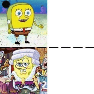 Round vs. Royal Spongebob Rich meme template