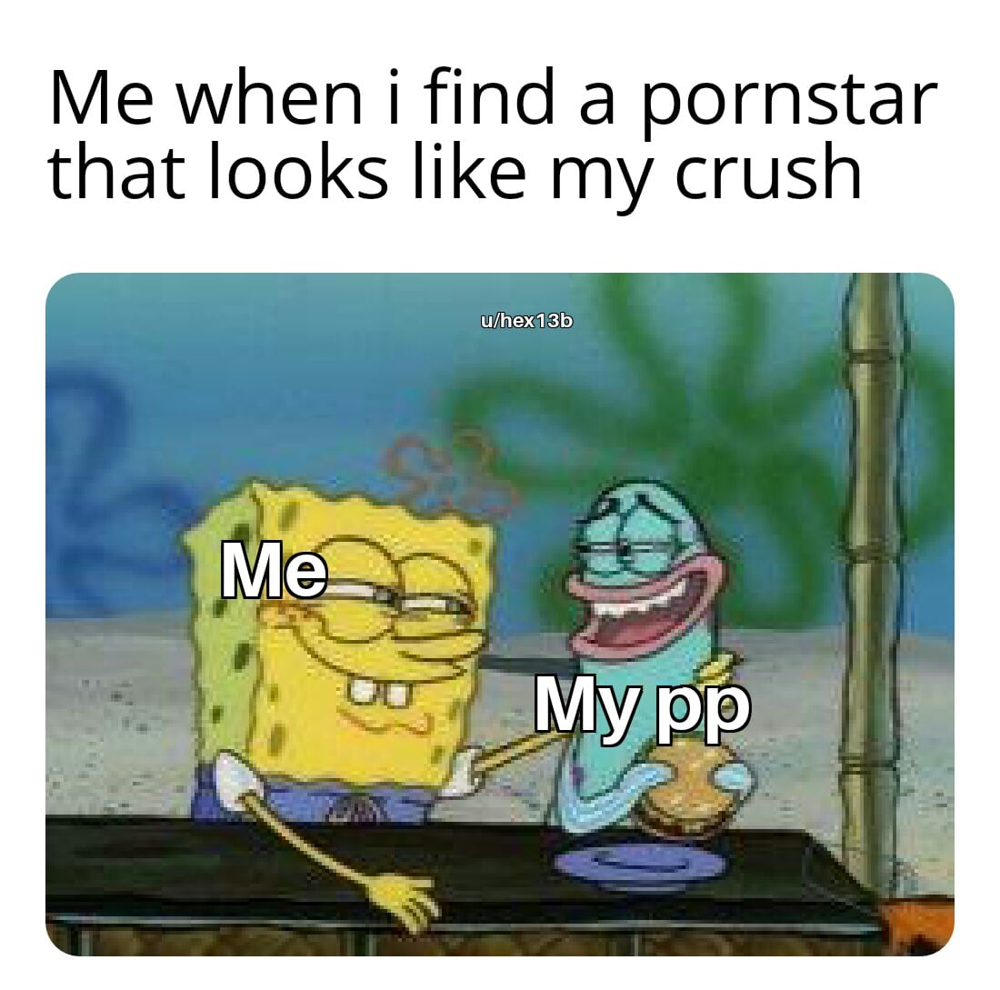 Spongebob,  Spongebob Memes Spongebob,  text: Me when i find a pornstar that looks like my crush u/hexl 3b —.My pp 