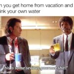 Water Memes Water, Water text: When you get home from vacation and get to drink your own water PhiJis some. seriöüs, gourmet shit!ze  Water, Water