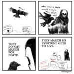Comics They march, BLM, Pratchett, Good, Dream, Death text: THEY DO NOT MARCH FOR DEATH. Who knew Would b SO people i/ .91 THEY MARCH SO EVERYONE GETS TO LIVE. OLI FOR qcoe.qe seebangnow  They march, BLM, Pratchett, Good, Dream, Death