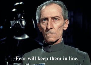 Fear will keep them in line Darth Vader meme template