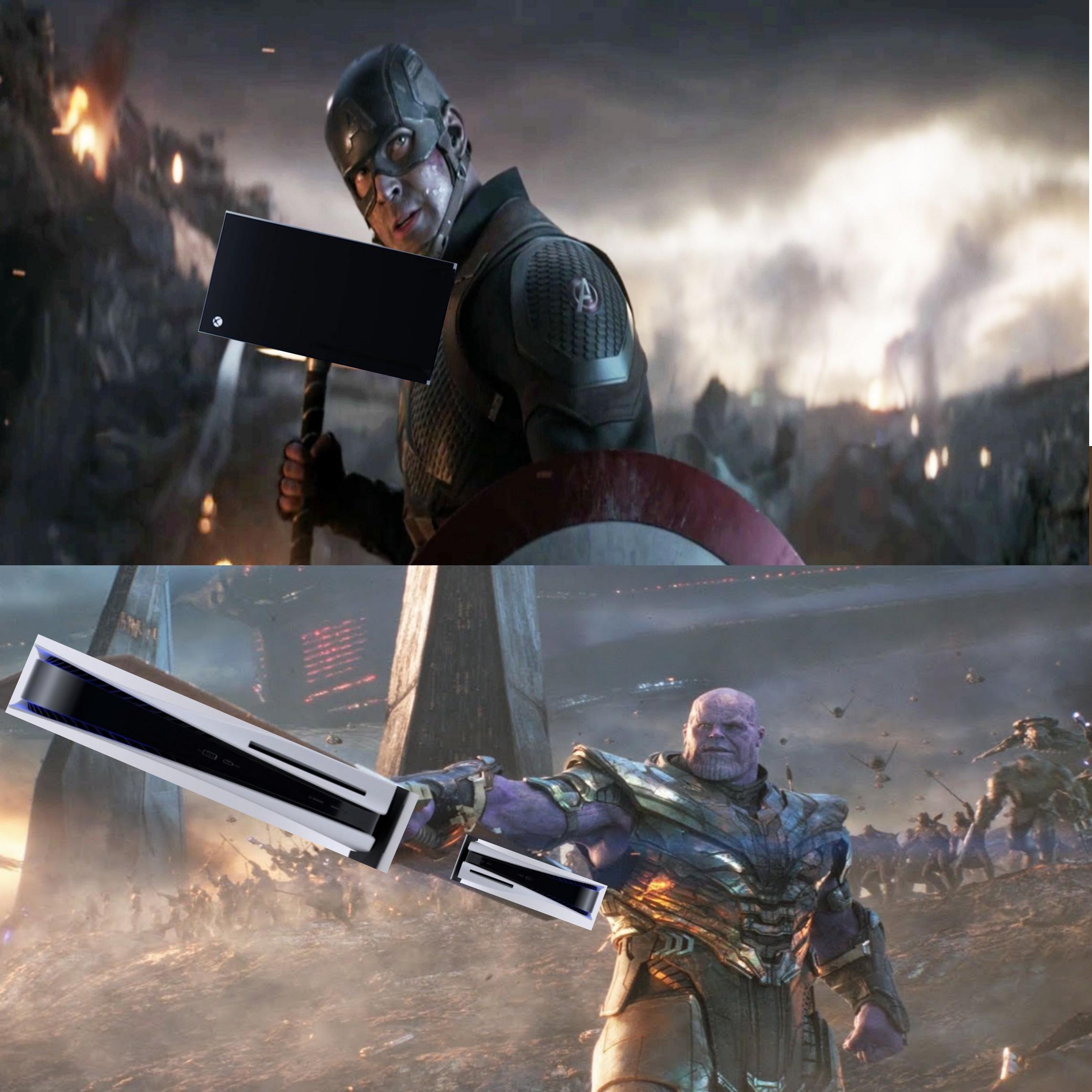 Thanos, Console War Avengers Memes Thanos, Console War text: 