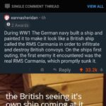 History Memes History, Carmania, RMS Carmania, German, Germans, Cap Trafalgar text: r/AskReddit e posted by u,