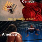 Dank Memes Dank, America, Canadian, USA, Toronto, The US text: Canada Åmerica What areyouågfqg up there?! anada America Staying away from you made with mematic  Dank, America, Canadian, USA, Toronto, The US