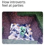 minecraft memes Minecraft,  text: How introverts feel at parties  Minecraft, 