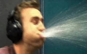 Man spitting drink Cobra Kai Surprised search meme template