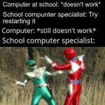 Dank Memes Dank, PC, Compunter, Chromebook, CPU, Specialist text: Computer at school: *doesn