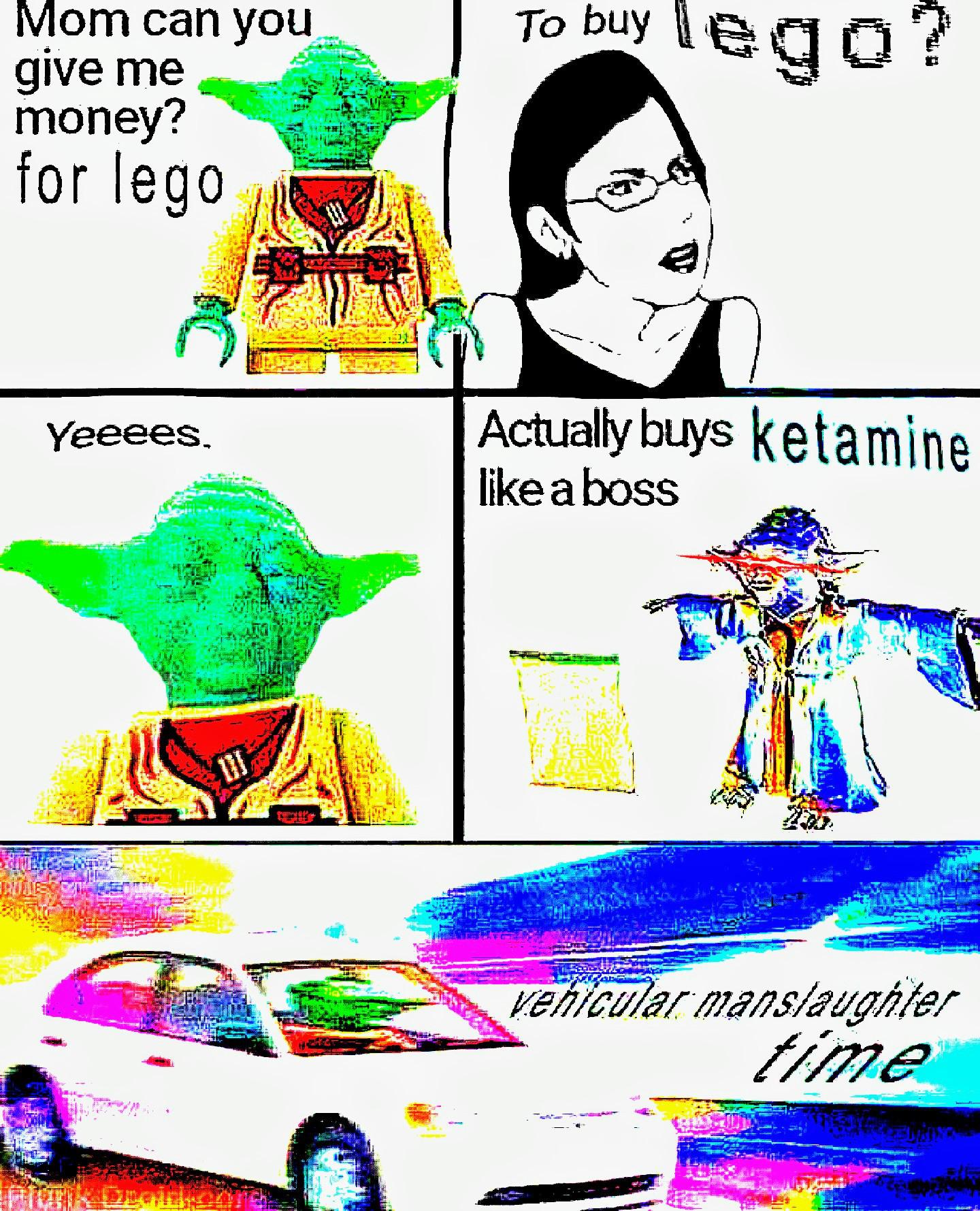 Deep-fried, Lego Deep Fried Memes Deep-fried, Lego text: om can you give me money? for [ego To buy Acwaltybws like 