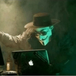 Anonymous using computer Stock Photo meme template blank  Stock Photo, Anonymous, Hacker, Guy Fawkes, Hacking, Computer