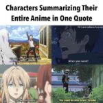 Anime Memes Anime,  text: Characters Summarizing Their Entire Anime in One Quote brokeibeyondk€omp_are! I swrote many letters. IG I animefeels.forever What