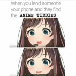 Anime Memes Anime,  text: When you lend someone your phone and they find the ANIME TIDDIES Into a difficult _%