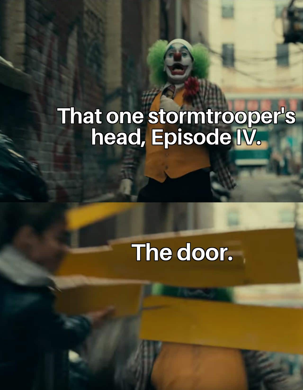 Ot-memes, Booooomm Star Wars Memes Ot-memes, Booooomm text: That one stormtrooper!s- head, Episodey. The door. 