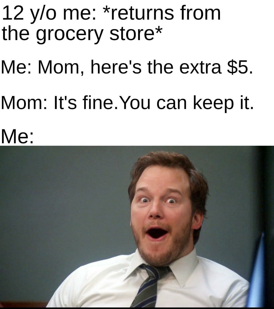 Wholesome memes, Mom Wholesome Memes Wholesome memes, Mom text: 12 y/o me: *returns from the grocery store* Me: Mom, here's the extra $5. Mom: It's fine. You can keep it. 