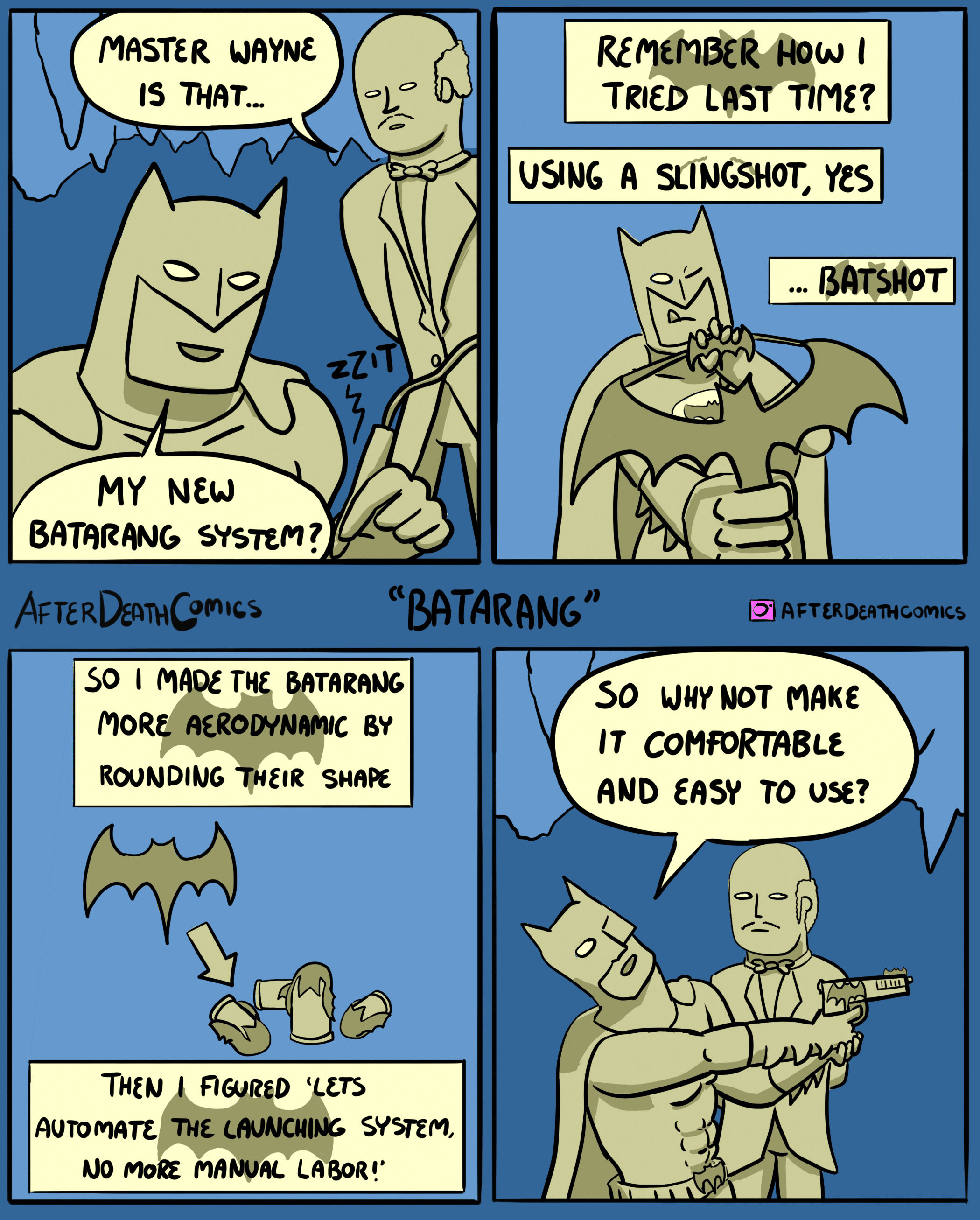 Batarang, Batarang Comics Batarang, Batarang text: ις ΠΙΑΤ... ΜΥ Νεω 6ΥςπΜ?. SO Ι ΜΑοε ΤΗξ ιηοαε βγ τ,ΗξΙ2 ΤΗΕ