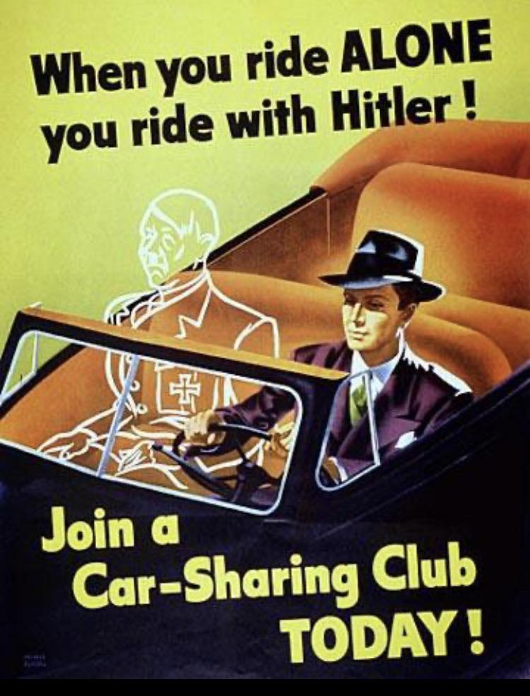 History, Wendy, Uber, WW2, Third Reich, Jesus History Memes History, Wendy, Uber, WW2, Third Reich, Jesus text: When you ride ALONE you ride with Hitler ! Join a Car-Sharing Club TODAY! 