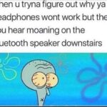 Spongebob Memes Spongebob, Penis text: when u tryna figure out why ya headphones wont work but then you hear moaning on the bluetooth speaker downstairs  Spongebob, Penis