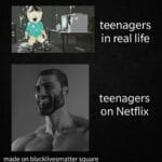 Dank Memes Dank, Jojo, Racism, Ectoplasm text: teenager S in real life teenagers on Netflix made on blacklivesmatter square  Dank, Jojo, Racism, Ectoplasm