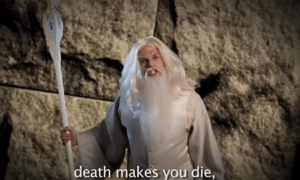 Death makes you die IRL meme template