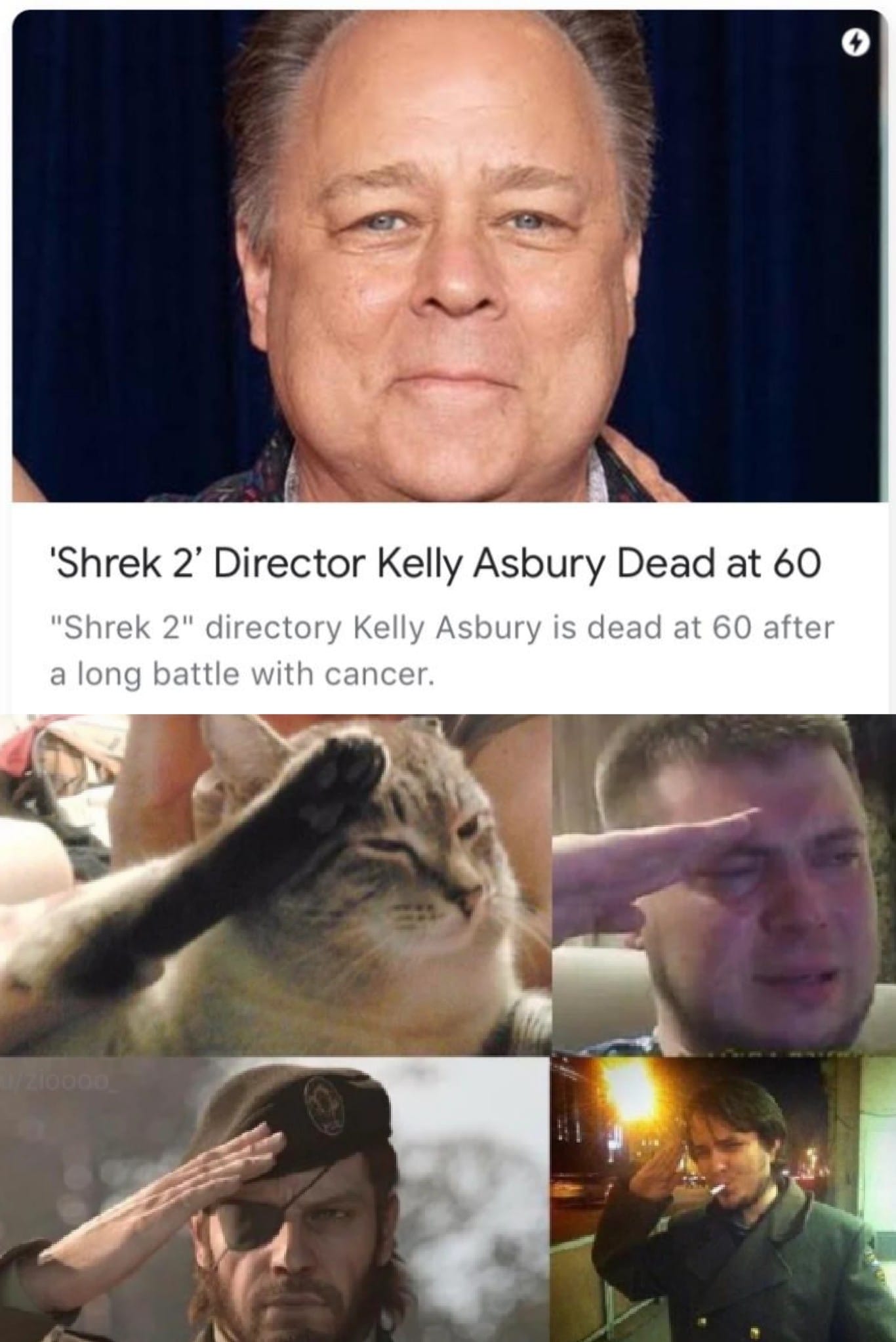 Dank, Shrek, Partner other memes Dank, Shrek, Partner text: 'Shrek 2' Director Kelly Asbury Dead at 60 