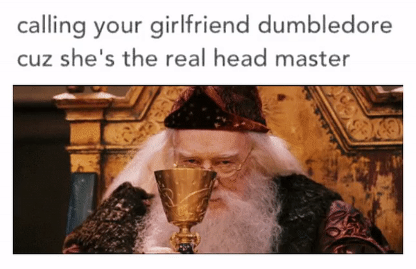 Dank, Dumbledore, Slytherin, Dumblewhore Dank Memes Dank, Dumbledore, Slytherin, Dumblewhore text: calling your girlfriend dumbledore cuz she's the real head master 
