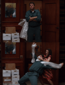 Annie chloroforms the janitor The Office meme template