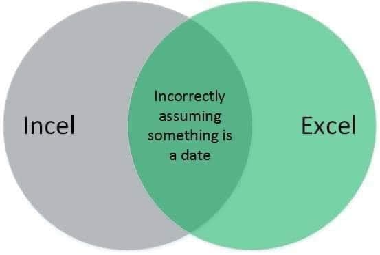 Women, Excel feminine memes Women, Excel text: Incel Incorrectly assuming something is a date Excel 