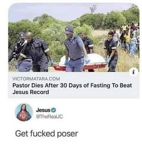 Hold up, Jesus, Wheel, Spin, HolUp, Premium Dank Memes Hold up, Jesus, Wheel, Spin, HolUp, Premium text: VICTORMATARA.COM Pastor Dies After 30 Days of Fasting TO Beat Jesus Record Jesus O @TheRealJC Get fucked poser 