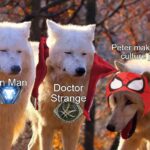 Avengers Memes Thanos,  text: Peter maki g pop •ultur. jo Iron Man Doctor Strang  Thanos, 