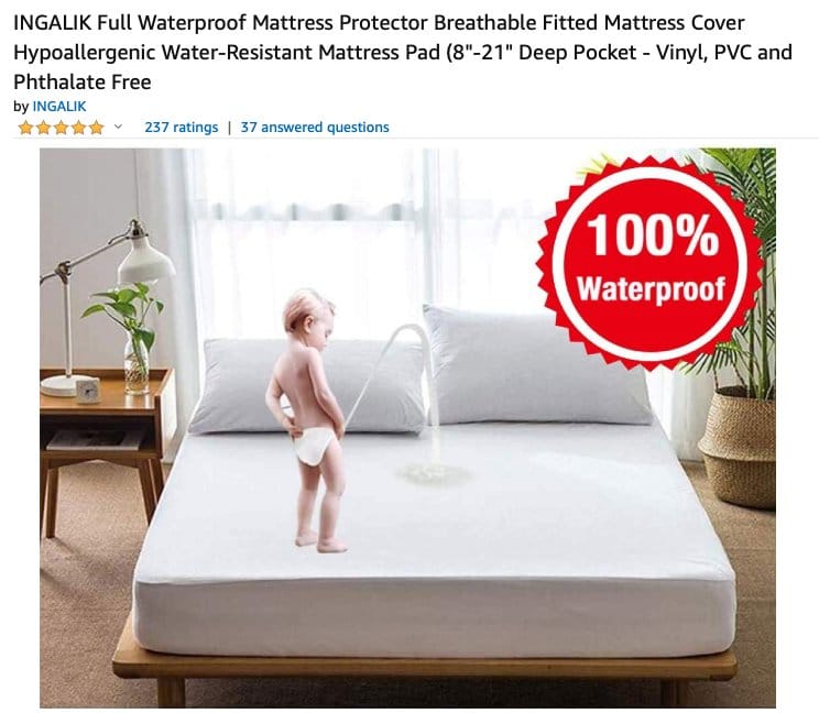 Cringe,  cringe memes Cringe,  text: INGALIK Full Waterproof Mattress Protector Breathable Fitted Mattress Cover Hypoallergenic Water-Resistant Mattress Pad (8