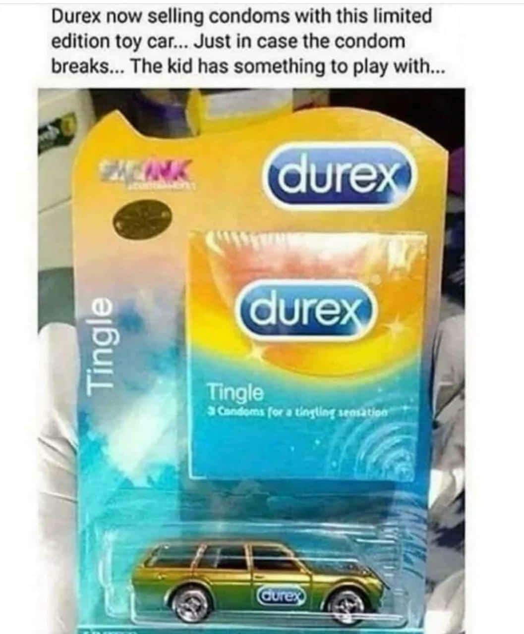 Dank, Ryan Dunn, Jackass, Condom other memes Dank, Ryan Dunn, Jackass, Condom text: Durex now selling condoms with this limited edition toy car... Just in case the condom breaks... The kid has something to play with... dure dure .1 